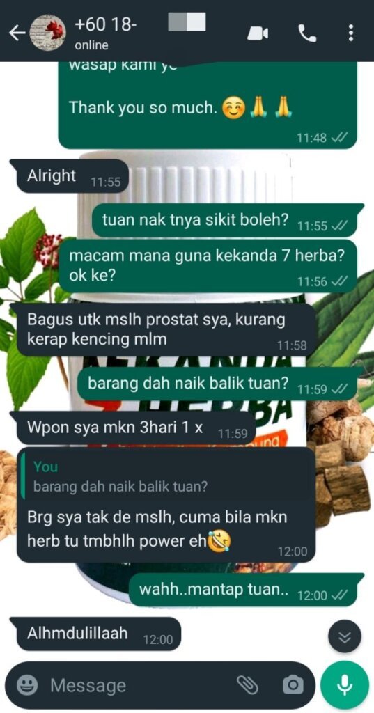 masalah prostat dah berkurang !